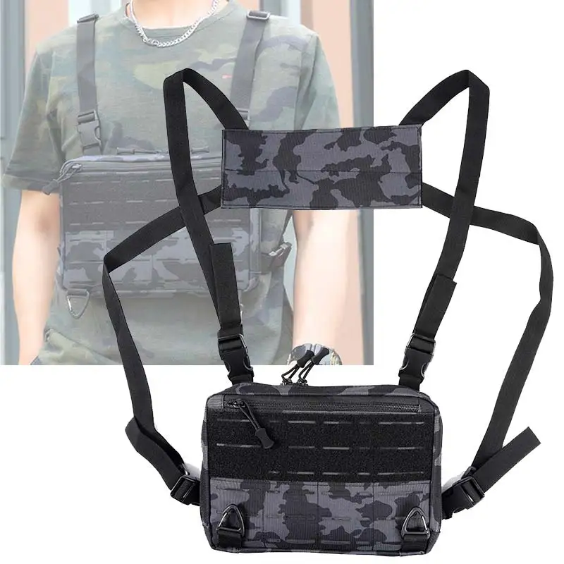 Laser Tactical Chest Bag Men\'s Functional Vest Bag Survival Army CAMO Molle System Kit Bag Backpack Locomotive Backpack