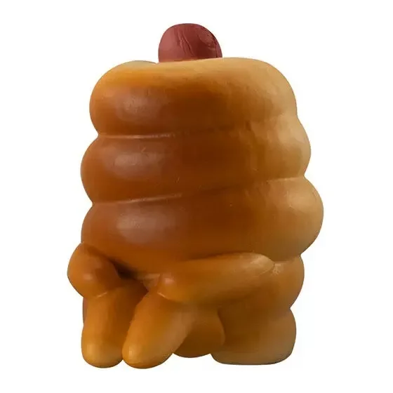 Japanese Genuine Gacha Scale Model Waiting Bread Toast Sitting Position Cute Tabletop Decoration Action Figure Toys
