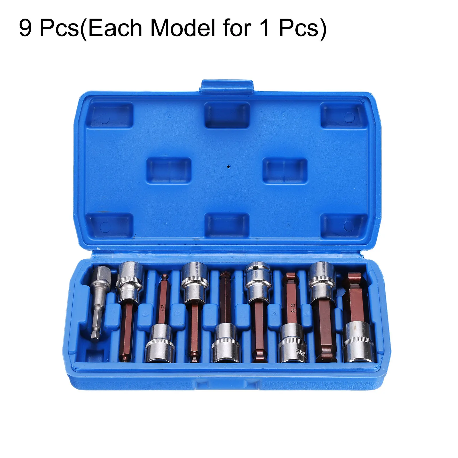 9pcs Ball End Hex Bit Socket 1/2