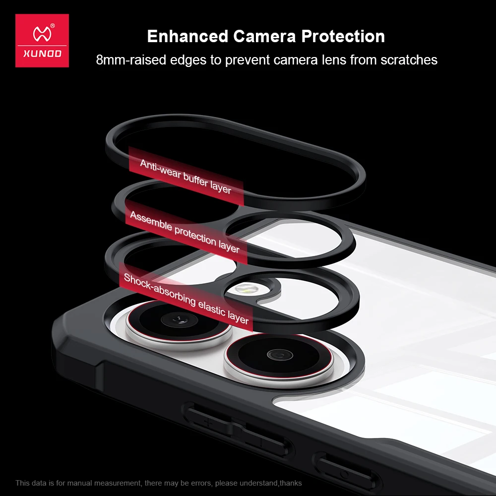 Etui XUNDD do serii POCO X8 dla Redmi Turbo 5, przezroczyste akrylowe etui TPU odporne na wstrząsy z narożnikami z poduszkami powietrznymi i ochroną obiektywu aparatu. — zdjęcie produktu 5