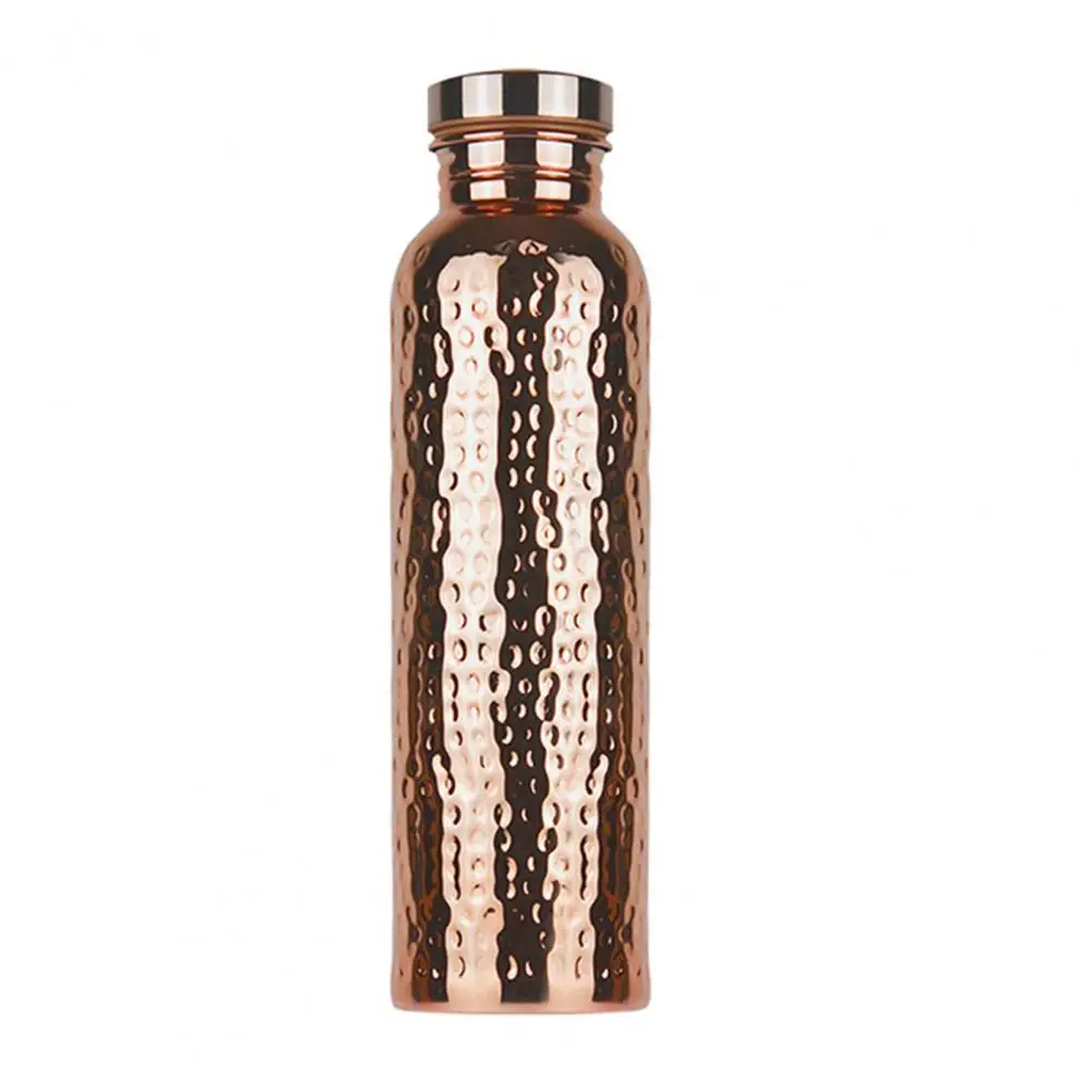AliExpress 800ML Copper Drinking Bottle Hammer Pattern Leakproof Sports Water Bottle Outdoor Cycling Gym Fitness Travel Drinking Cup