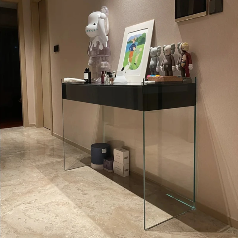 

Glas Suspension Cabinet Internet Celebrity Acrylic Porch Cabinet Italian Simple Modern Console Ins Style Lobby Curio Cabinet