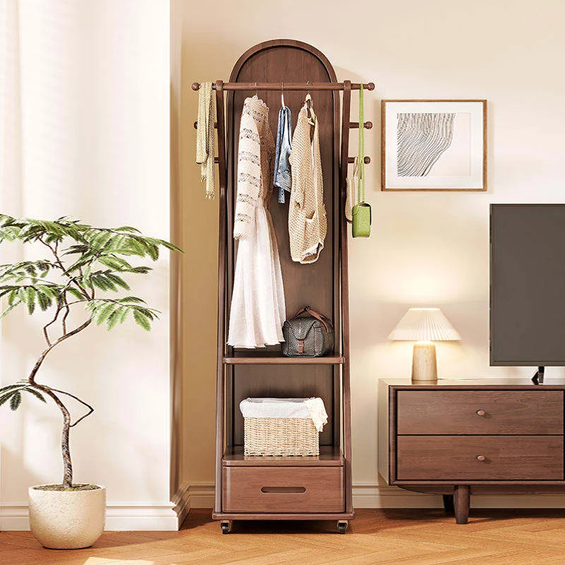Bedroom floor mirror, clothes rack storage cabinet, and wardrobe coat rack, suitable for dressing rooms and living rooms