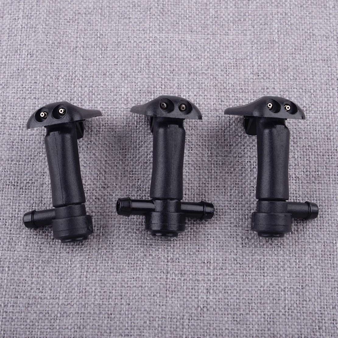 12788630 12778849 12778850 12788631 3Pcs Windshield Washer Nozzle Injector Fit for Saab 9-3 2003 2004 2005-2011 Black Plastic