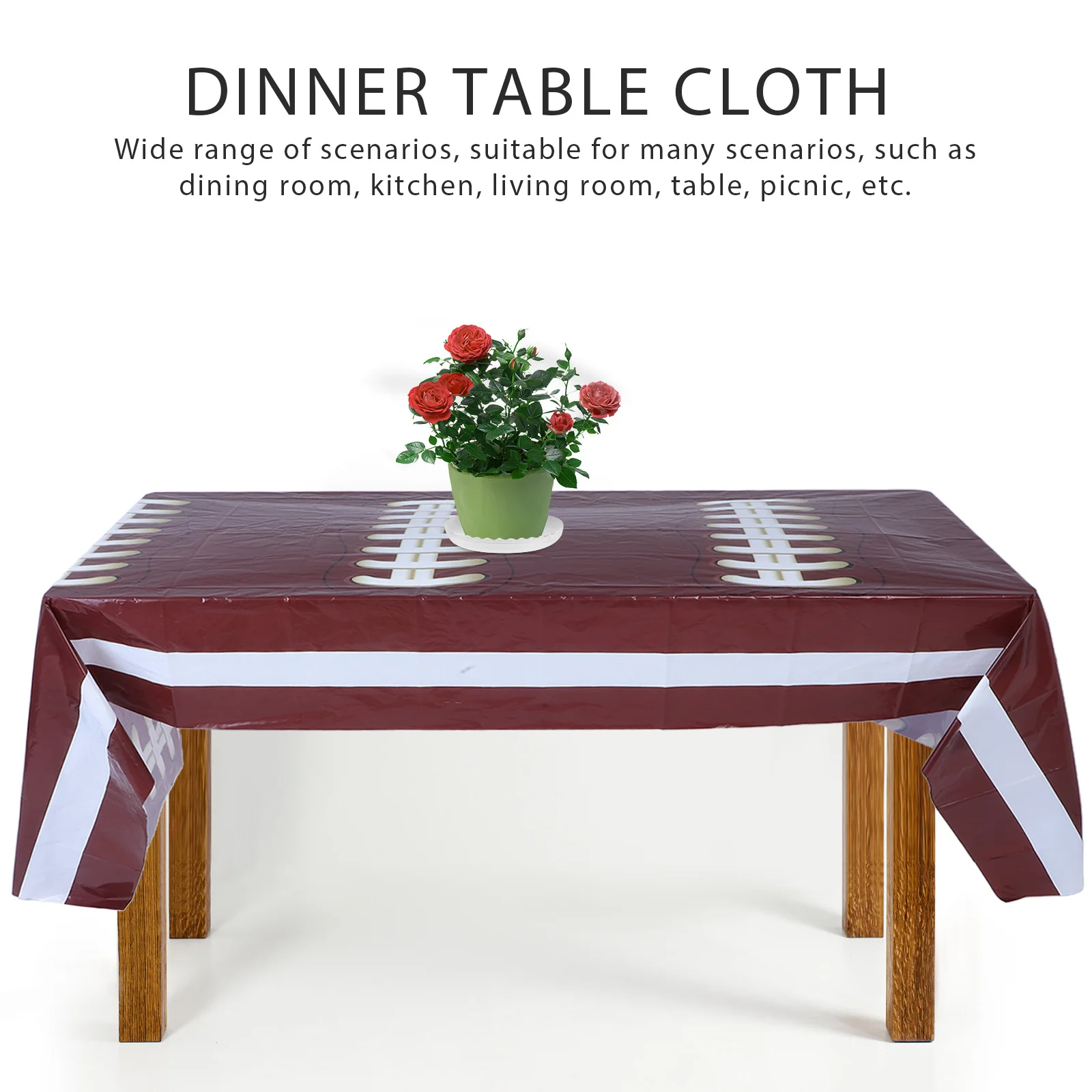 

Football Rugby Themed Waterproof Table Cover 137x274cm Sports Party Tablecloth Birthday Game Day Decoration Indoor Outdoor