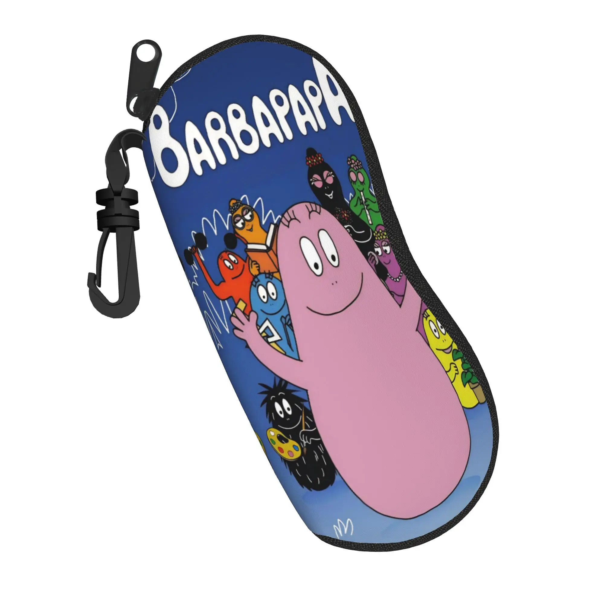 Cute Kawaii Barbapapa Cartoon Glasses Case Student Zipper  Reading Storage Box Cartoon Eye Contacts Case