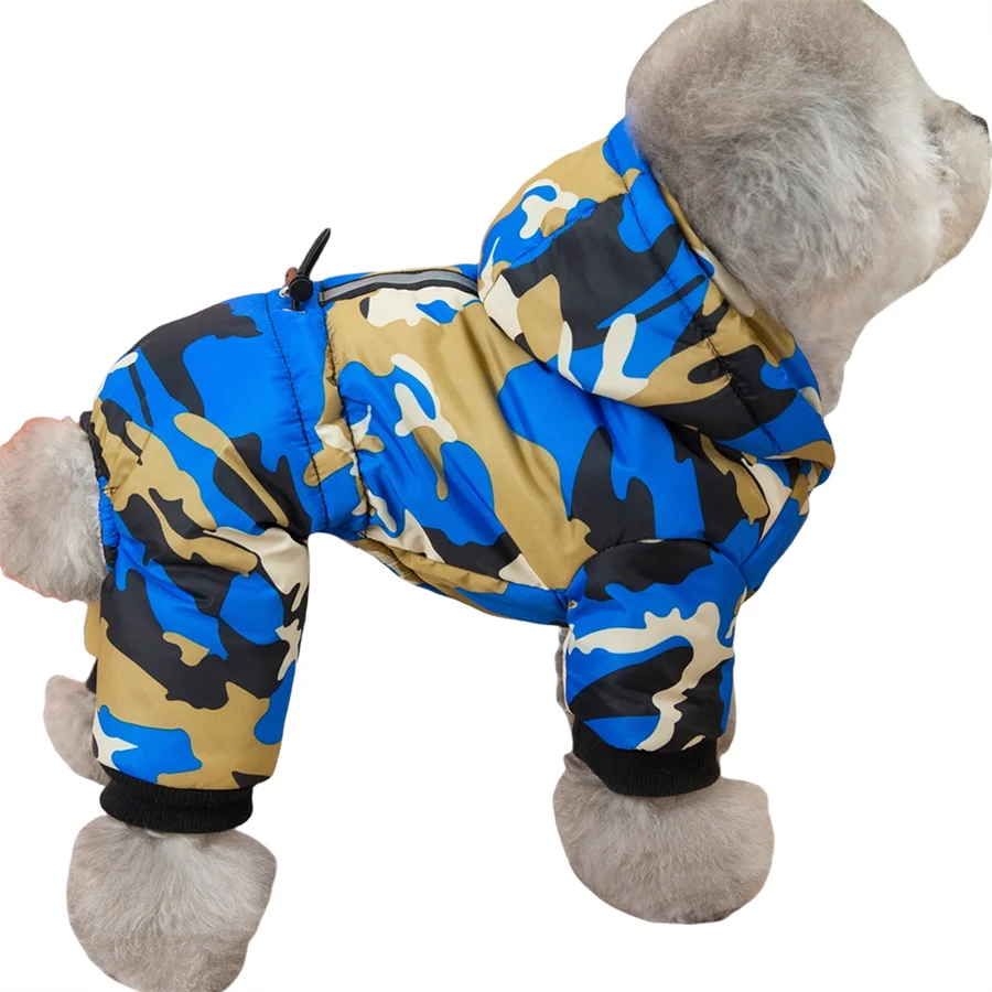 Dog Winter Thicken Coat Warm with D Ring Pet Jumpsuit Camouflage Puppy Jacket For Small Dogs Overalls Chihuahua Bulldog Costumes