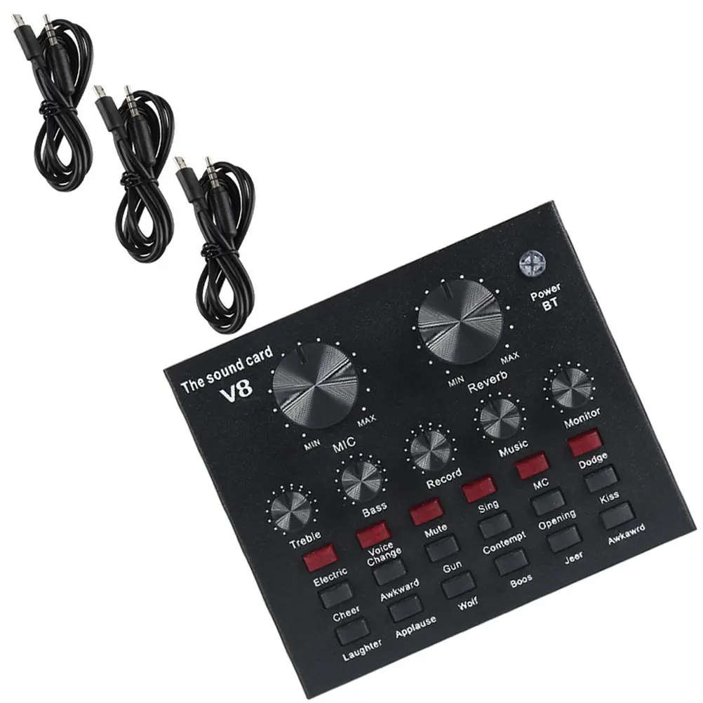1Set Upgraded Live Streaming Sound Card with Intelligent Noise Reduction Karaoke Voice Changer Sound Mixer Board for Pc Mobile view 5
