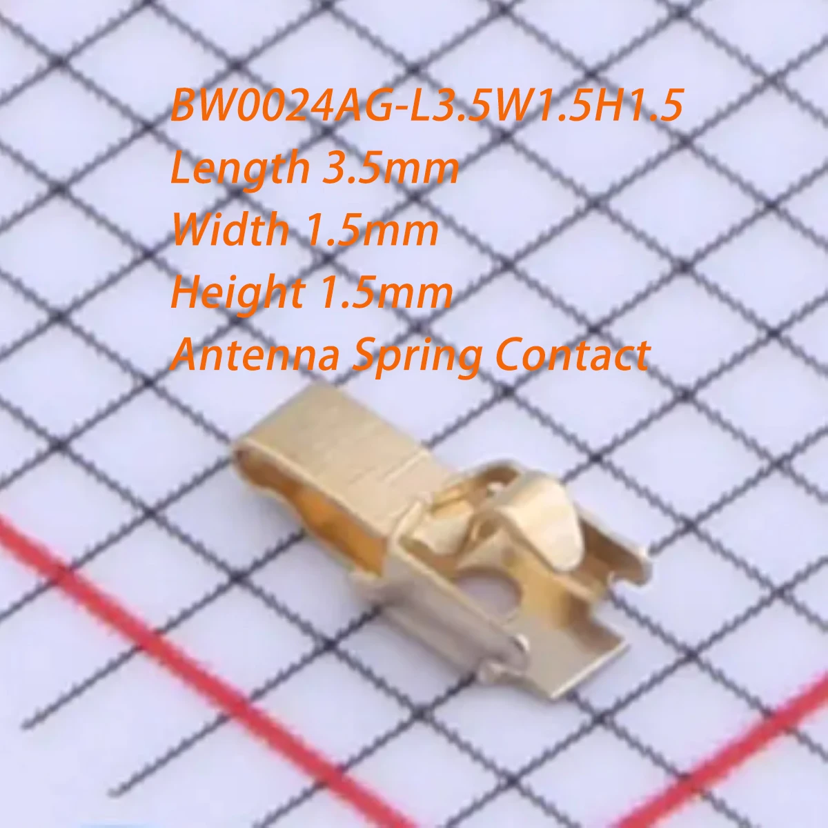 100Pcs Bw0024Ag-L3.5W1.5H1.5 Gold Length 3.5mm Width 1.5mm Height 1.5mm 3.5X1.5X1.5Mm Stainless Steel Sus 301 New Original Smd Antenna Spring Contact