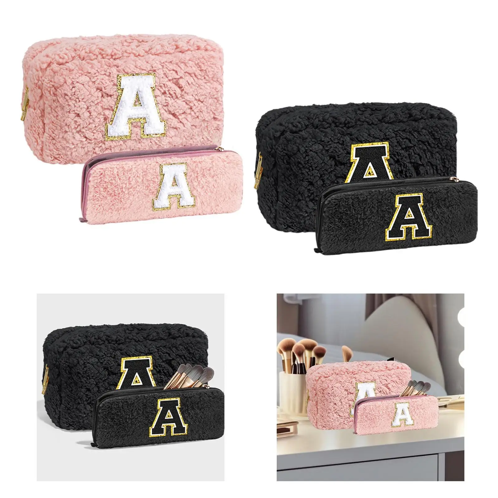 

Плюшевая косметичка для хранения, сумка для мытья, милая большая вместительная плюшевая сумка для подарков, дорожная косметичка для женщин, мам, женщин, девочек, друзей