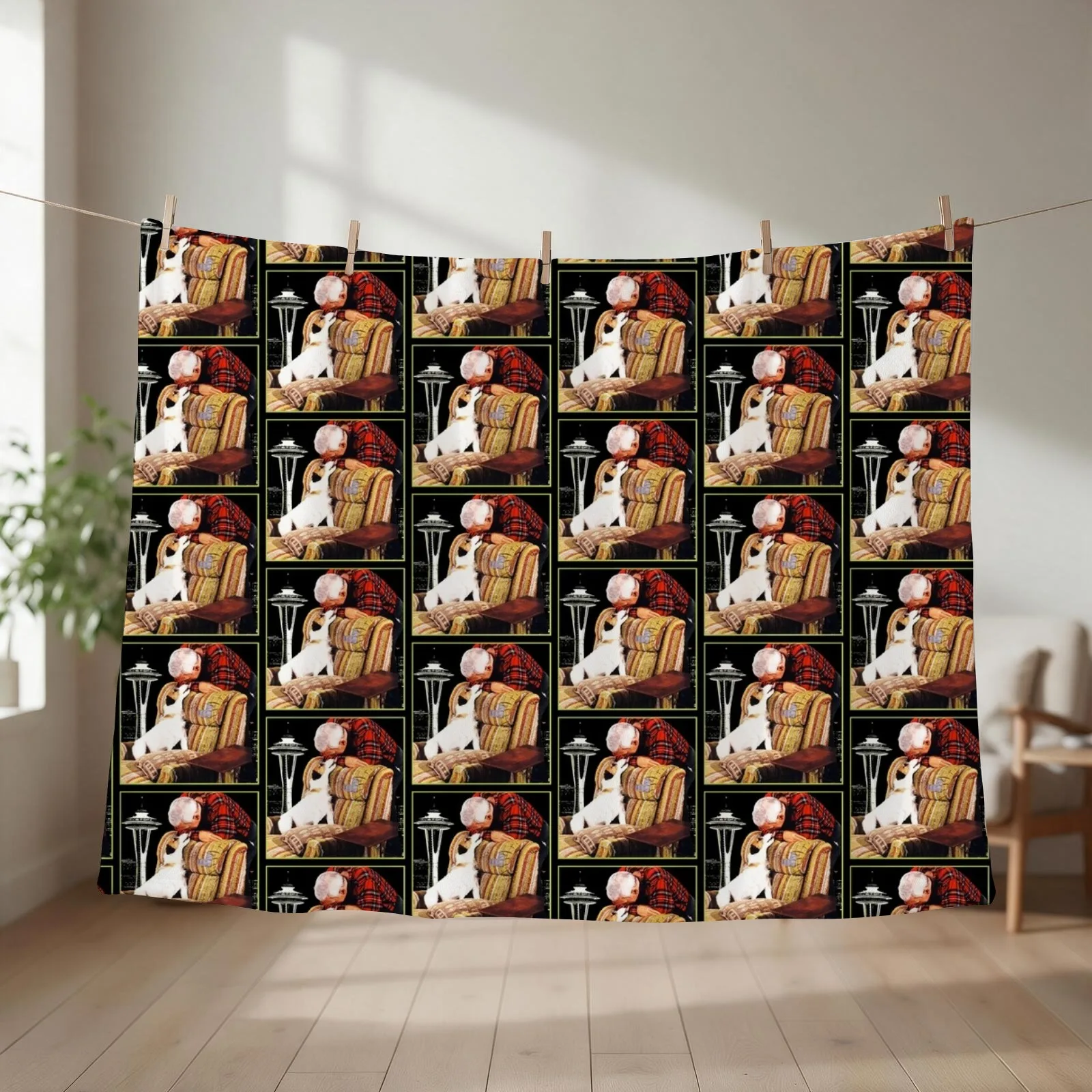 Eddie and Martin Throw Blanket Multi-Purpose Luxury Throw Personalized Gift Luxury Designer Blankets