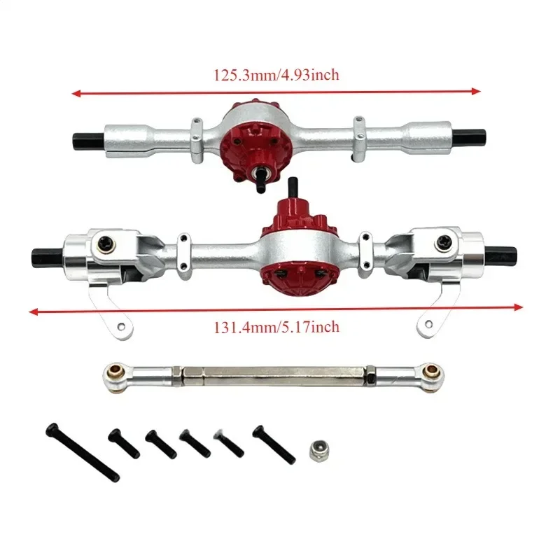 FOR WPL C14 C24 C34 C44 C54 B14 B24 Metal Front Rear Axle and Drive Shaft Set 1/16 RC Car Upgrade Parts Accessories