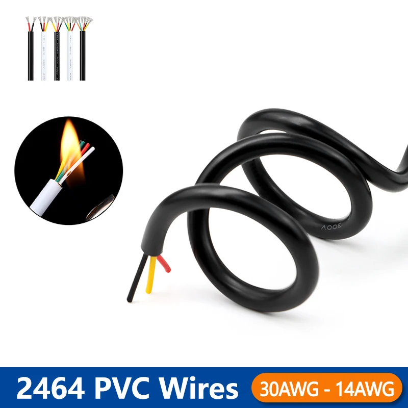 10M UL2464 Copper Wire PVC Sheathed  2 3 4 5 6 7 8 9 10 Cores DIY Signal Control Wires Channel  Audio Line Copper Cable