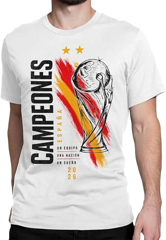 Spanien Weltmeister 2026 T-Shirt Fußballtrikot Y2K Spanien Fußball Grafik Spruch Tee Neuheit Geschenk – Detail 19