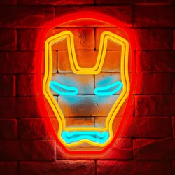 Iron-Man Neon Led Sign Marvel Superhero Neon Lights Game Room Decoration For Home Bedroom Bar Party Club USB Powered Wall Lamp