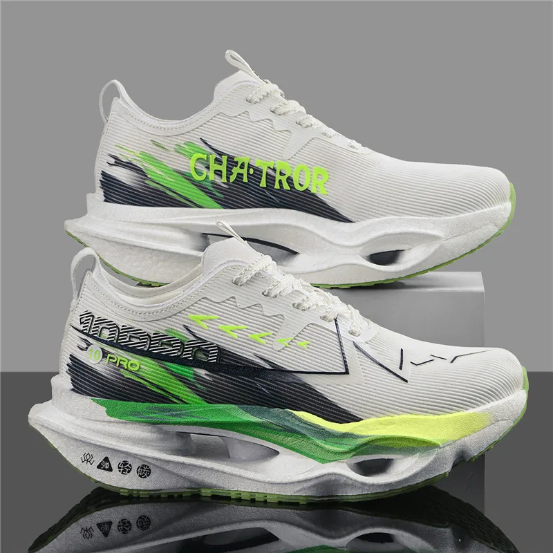 Men Carbon Plate Running Shoes Breathable Ultra Light Shock Absorb Marathon Racing Sneaker Jogging Training Athletic Sport Shoes