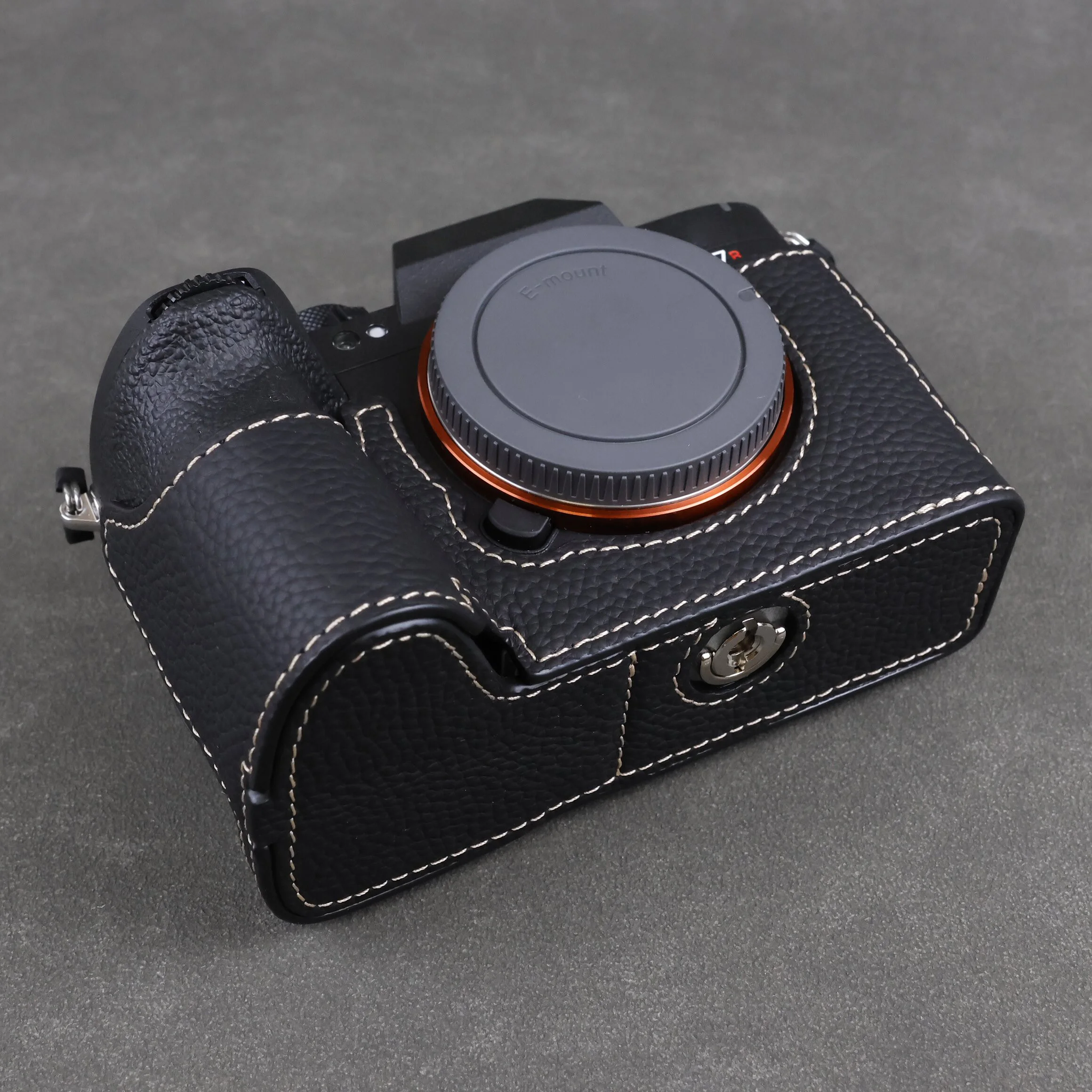 Genuine Real Leather Half case for A7R VI A7R6 Camera Protect Bag Grip
