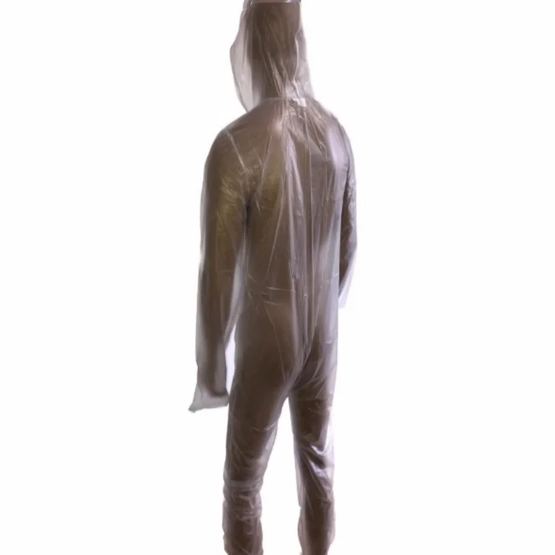 

Прозрачный комбинезон из ПВХ ABDL, сексуальные костюмы зентай, частная вечеринка, пластиковый мягкий комбинезон на молнии с капюшоном, боди