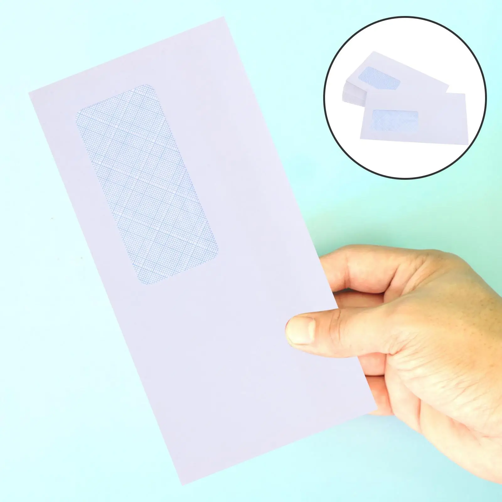 50 Pcs Self-sealing Security Envelope Envelopes Peel and Window Left Business Double Offset Paper Document Receipt