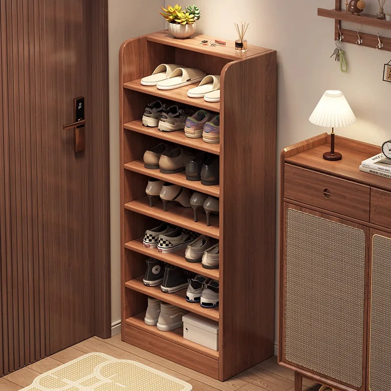 رف الأحذية متعدد الطبقات، باب منزلي، شقة صغيرة، داخلي من الخشب الصلب، قطعة أثرية لتخزين الأحذية