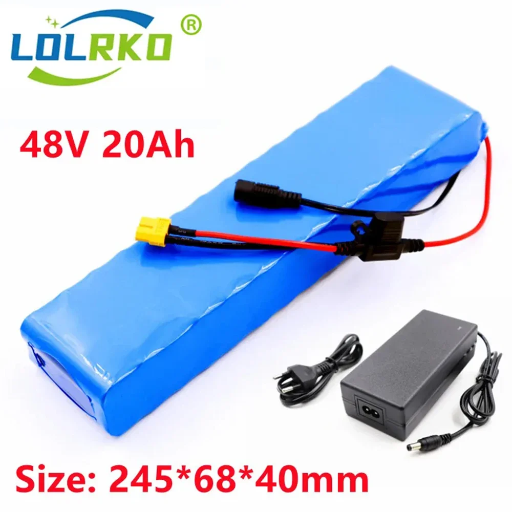 

48V 20Ah 18650 Lithium Battery Pack 13S2P High Power Battery for 54.6V 750W 1000W BAFANG Kit built-in bms With Charger And fuse