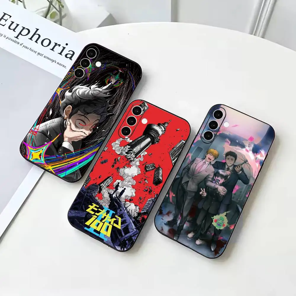 Anime M-Mob P-Psycho100  Black Soft Silicone Phone Case For Samsung Galaxy A73 72 71 70 53 52 51