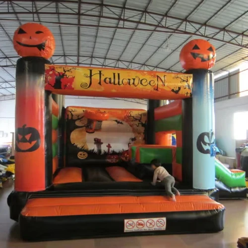 

Commercial Inflatable Halloween Bounce House Combo With Slide