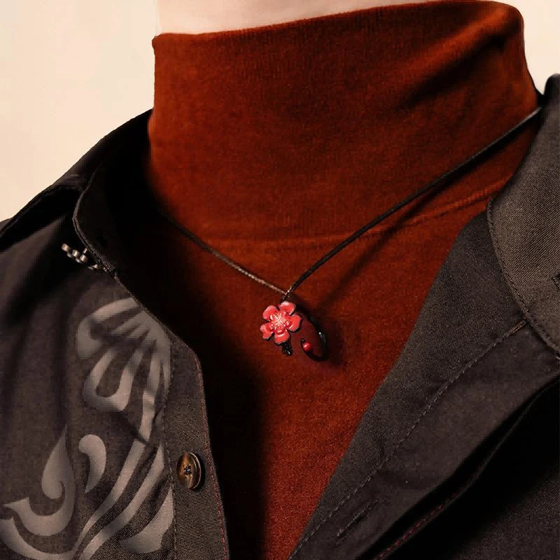 Game Genshin Impact Hutao Cosplay Ring Red Flower Adjustable Opening Rings Jewelry Accessories Gifts