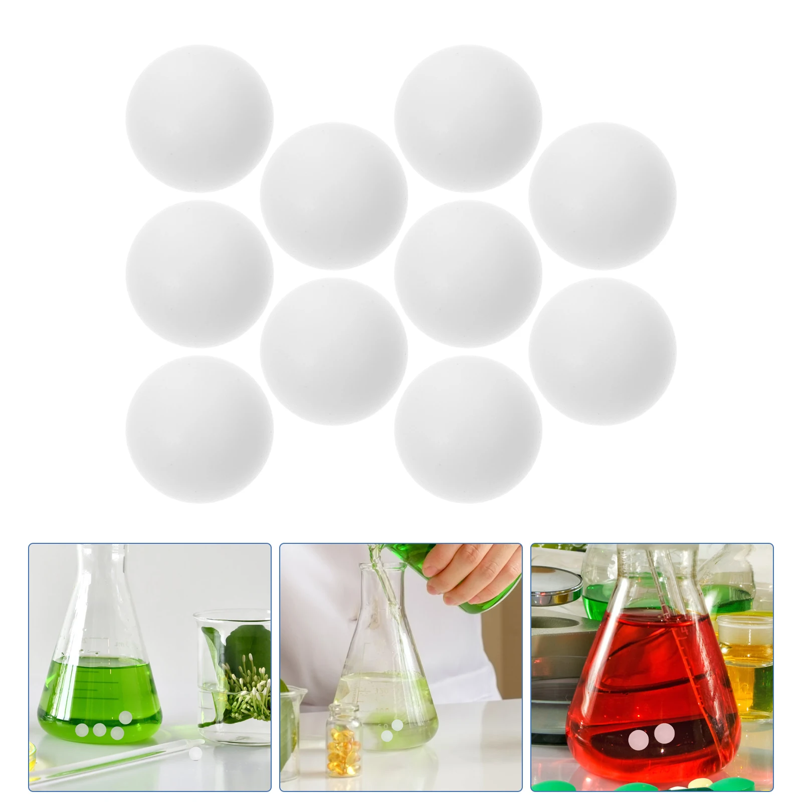 

10pcs Ptfe Mixing Balls High Temp Resistant Laboratory Stirring Replacement Chemical Experiment Accessories Compact