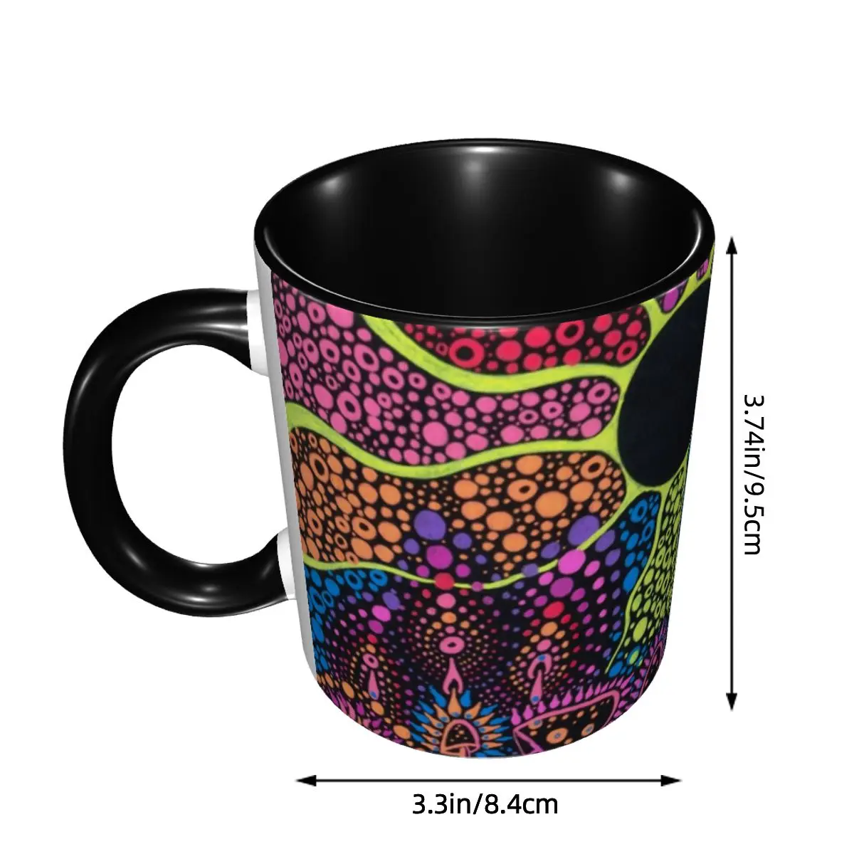 Magic Mushroom Trippy Psychedelic Neon Pastel Goth Mug Personalized Ceramic Coffee Mug Creative Gift