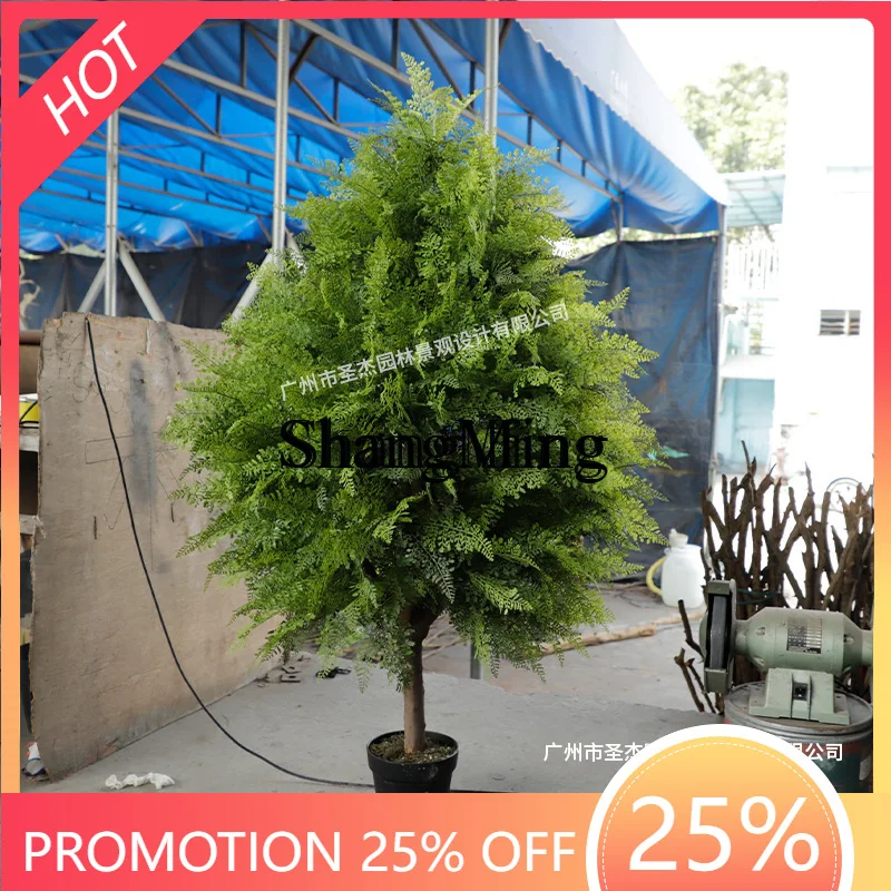 

SM simulated metasequoia, indoor and outdoor shopping malls, real wooden pole ornaments, simulated green plants