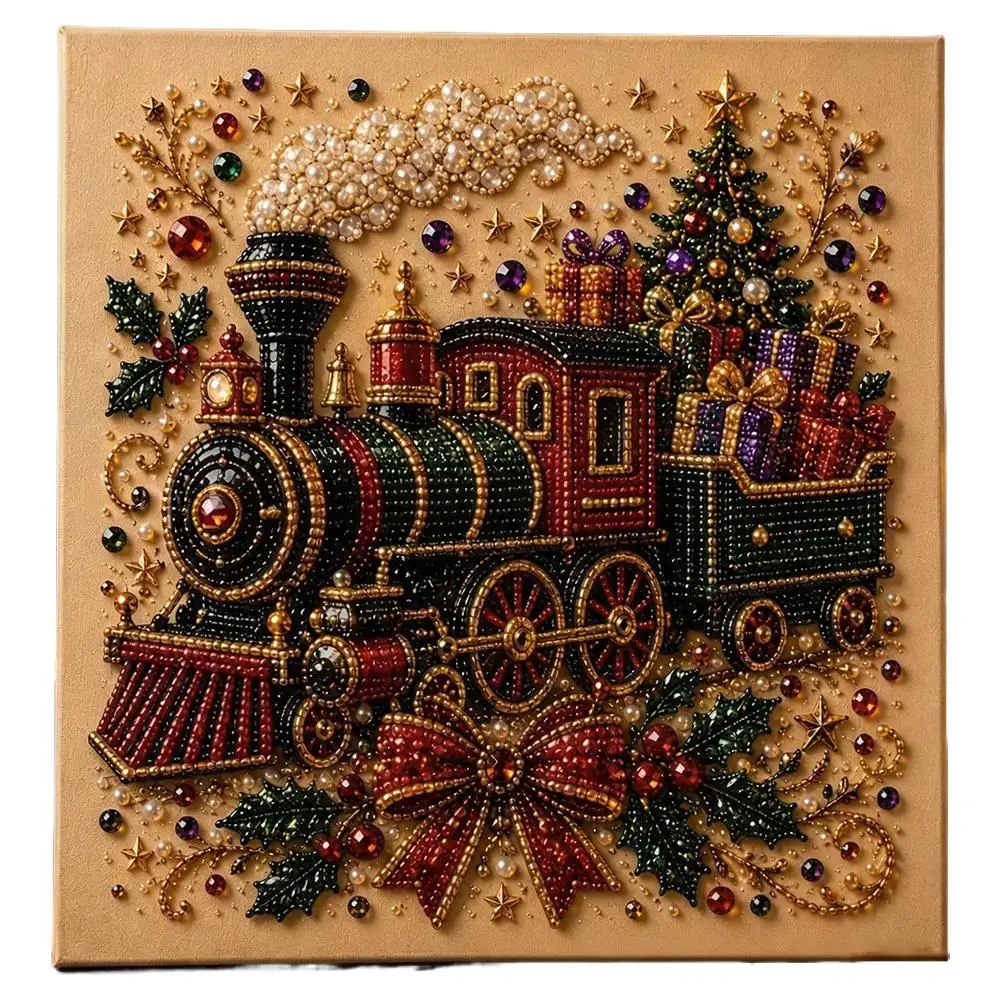 DIY Weihnachts-Perlenkunst-Sets 20x20cm Diamantmalerei Weihnachts-Perlenkunst-Set Weihnachtsmann Elch Auto DIY Dekorationsmalerei 2026 – Detail 4