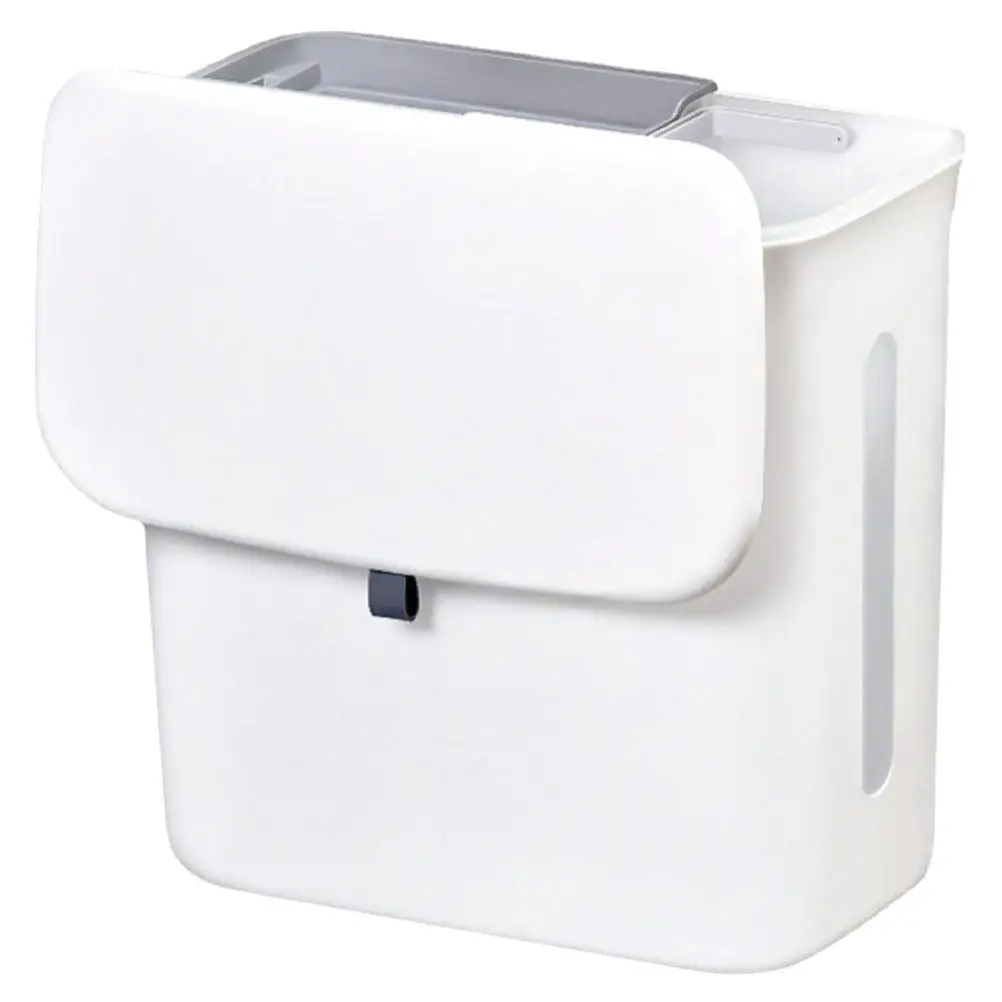

Kitchen Trash Can Small with Lid Slim Household Bin Bathroom Cabinet Container for Garbage