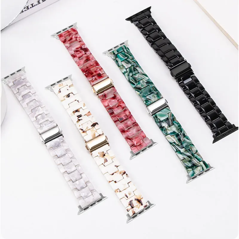 Gravata morrer pulseira de resina para apple watch 10 46mm ultra 49mm 44/45mm pulseira fivela de metal para iwatch 10 9 8 38/40/41mm