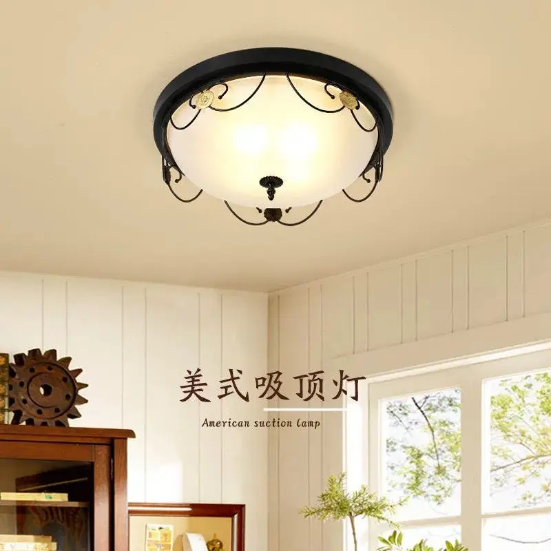

American retro flower ceiling lamp living room hallway personality LED iron ceiling lamp free shipping