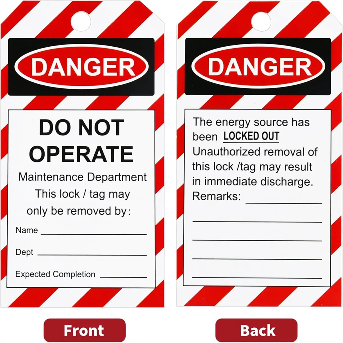 【3321 Popular】50PCS Lockout Tagout Tags Do Not Operate Lables with 50 Zip Ties for Out of Service Machine Maintenance