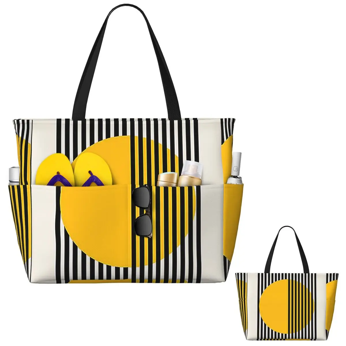 

Bauhaus Exhibition Print, Wall Art Yellow Circle Wall Dec Beach Tote Bag Sport Gym Yoga Tote Bag Women Travel Bag Fitness bag