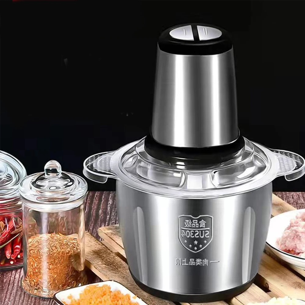 Multifunctional Electric Meat Grinder Chopper Stainless Steel Kitchen Machines Vegetable Crusher Slicer Machine Household Mixer