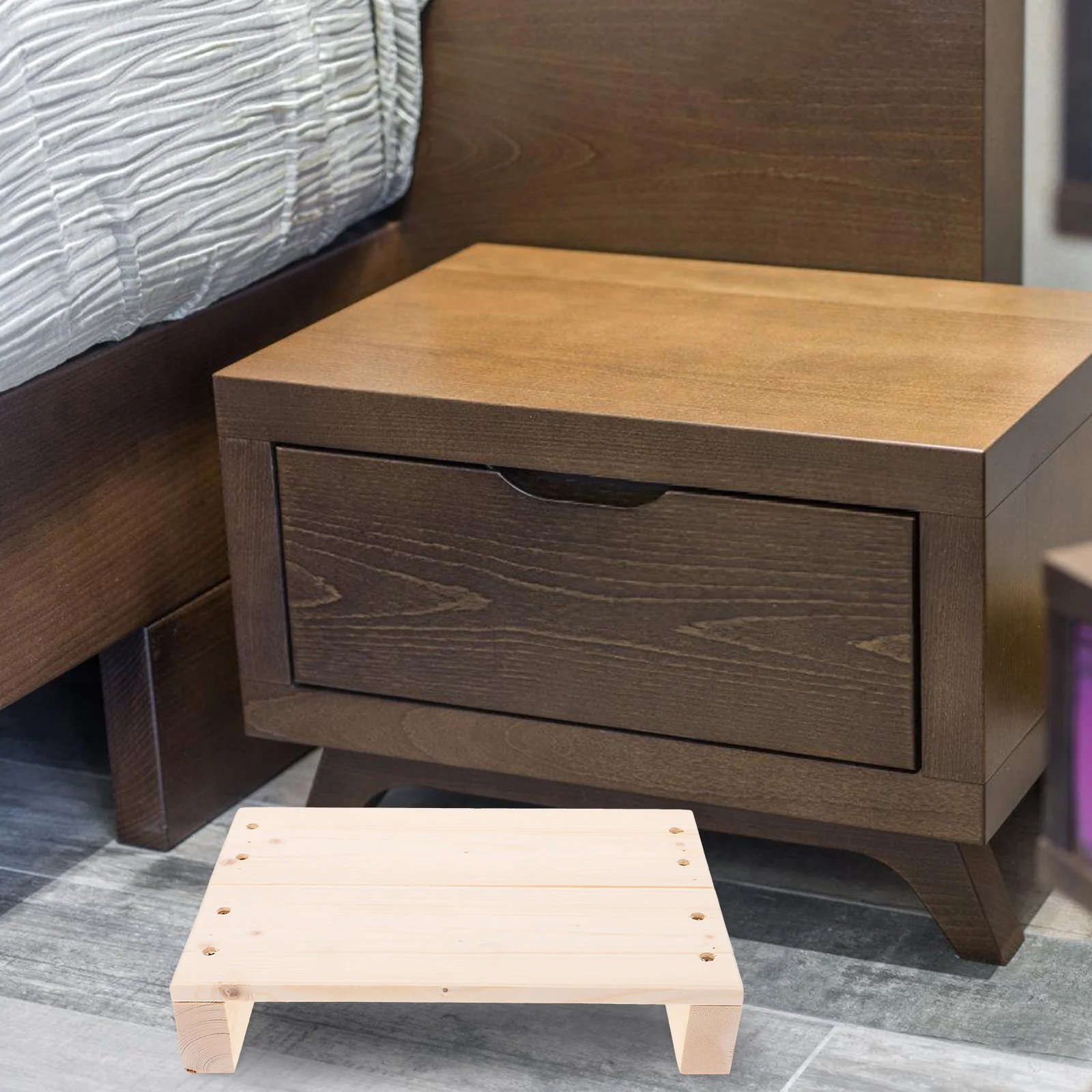 

Wooden Step Stool 30x20x6cm Footrest for Kitchen Bathroom Under Desk Doorway Adult Bench Multifunctional Practical Safety