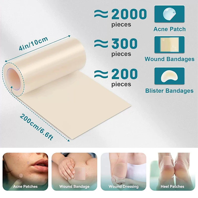 1 rollo de rollo hidrocoloide para el cuidado de heridas, vendajes hidrocoloides con autoadhesivo, vendajes para dolor de cama, altamente absorbentes