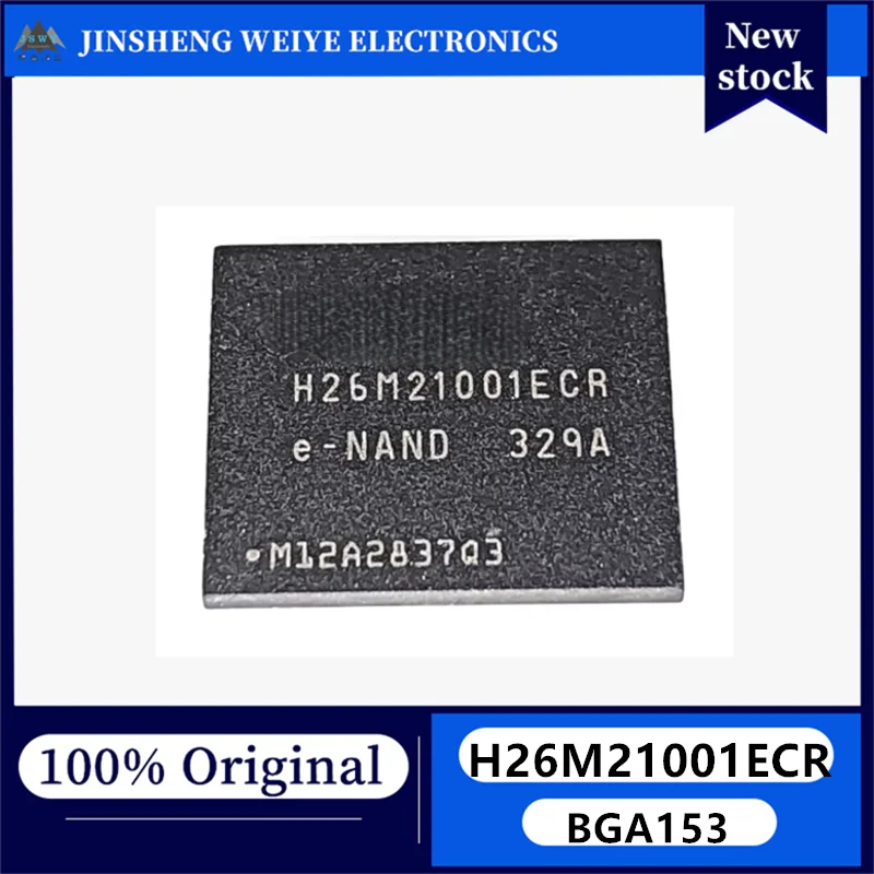 (1/10PCS) H26M21001ECR EMMC 2GB Version 4.41 BGA153 Ball Flash Storage Chip New Original in Stock Electronic IC