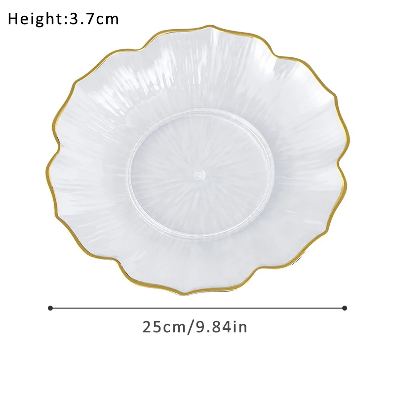 Creative Plastic Platter Storage Tray Fruit Dessert Nut Plate Lotus Leaf Shape 8/10inch Candy Serving Tray Storage Tableware