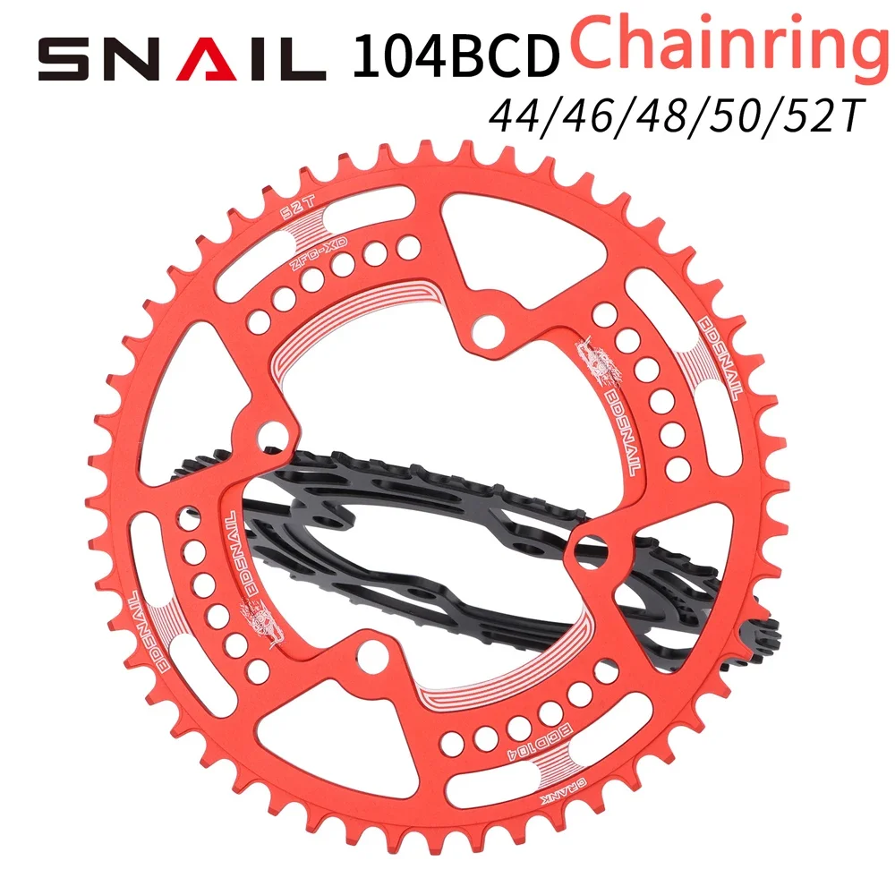 

104BCD Round Narrow Wide Teeth Chainring 44T 46T 48T 50T 52T Chainwheel MTB Bike Crankset Tooth Plate Aluminum Bicycle Parts