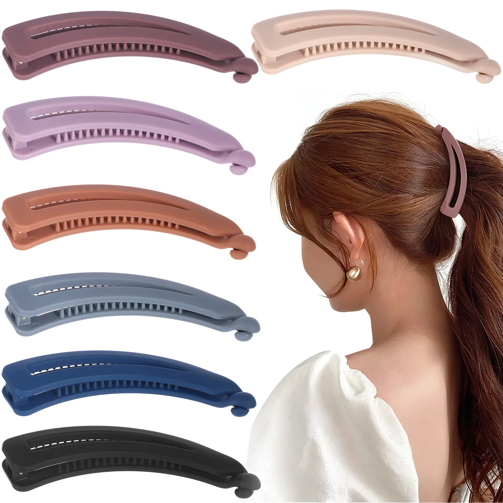 

7 Pcs Ponytail Vertical Banana Clip Hair Claws For Fine Vintage Clips Women Accessories Grips