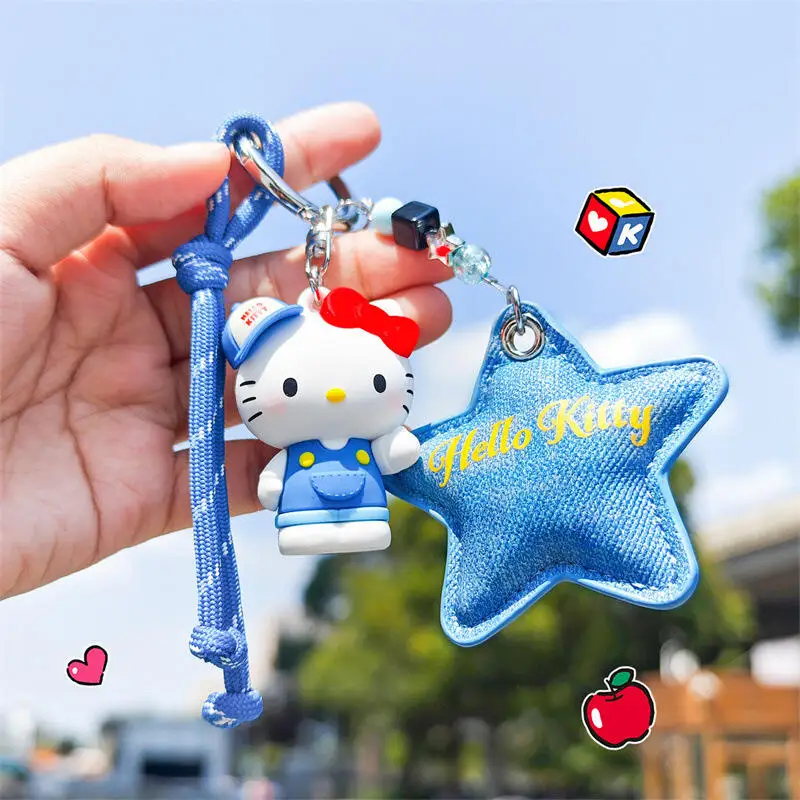 

Sanrio Hello Kitty American Retro Series Cartoon Doll Keychain Bag and Car Accessories Decoration Phone Chain