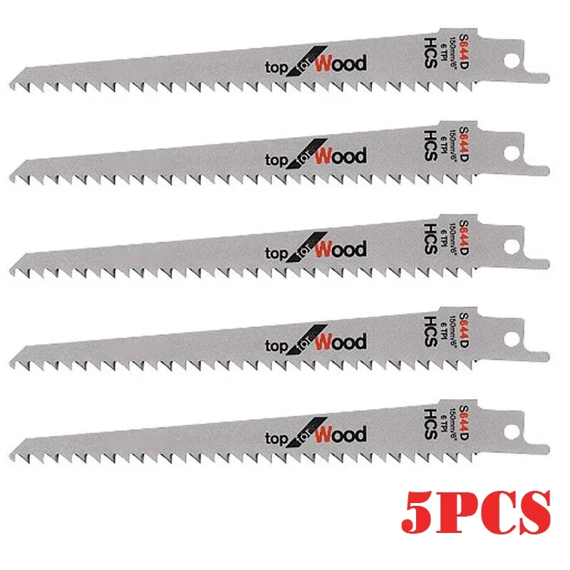 Reciprocando as lâminas de serra, S644D Handsaw flexível, Multi viu a lâmina para o plástico, madeira, metal, ferramentas elétricas do corte, 5 PCes, 6"