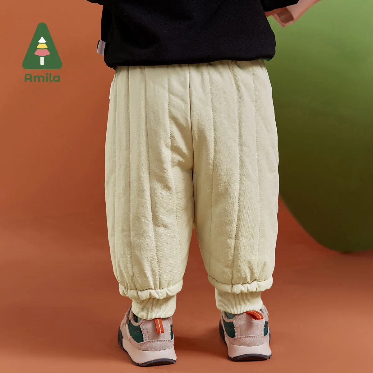 Amila Baby Children Cotton-padded Trousers 2024 Winter New Multicolour Fashion Soft Embroider Warm   Baby Clothing