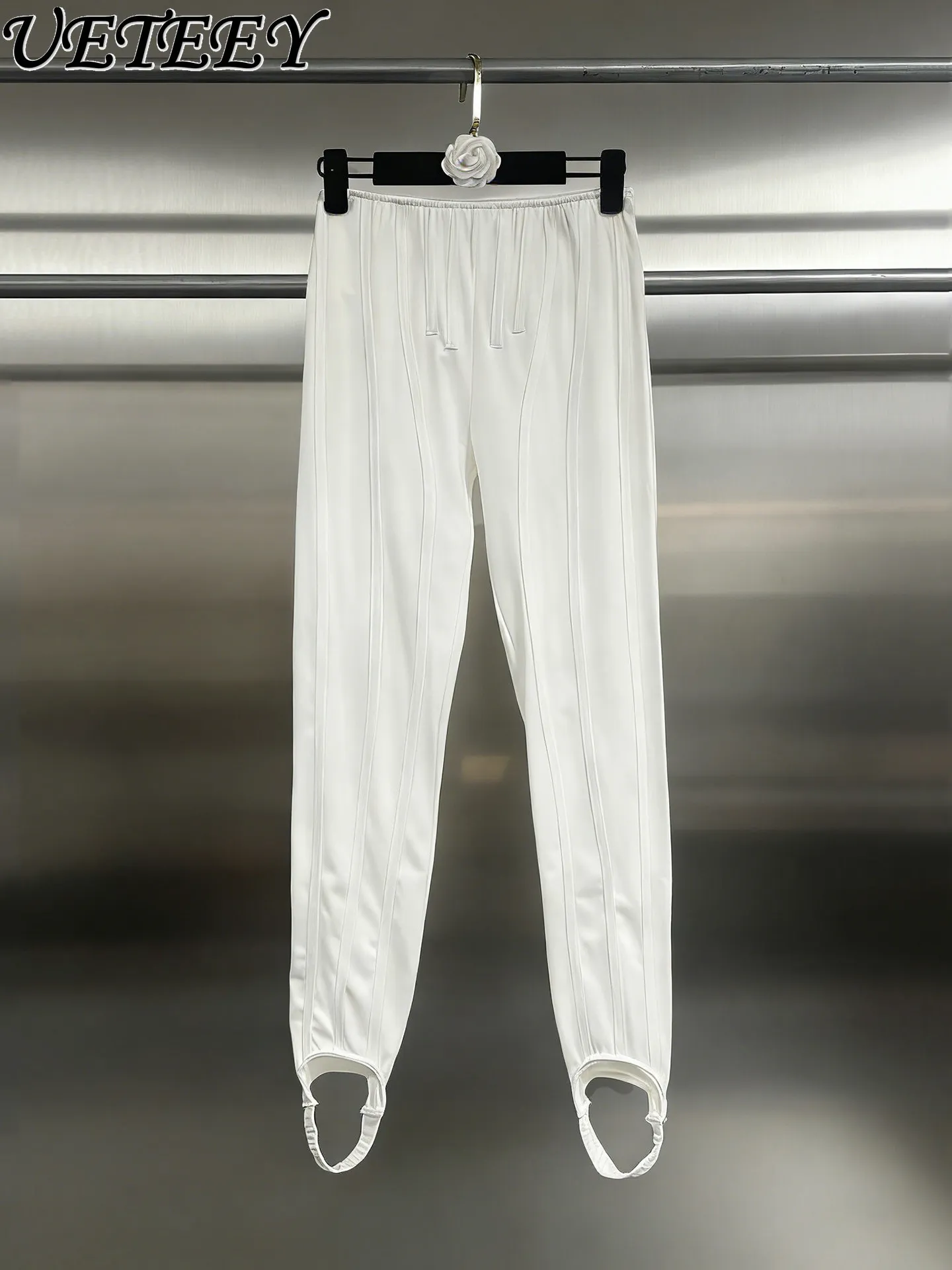 

Европейско-американские нишевые черные леггинсы в дизайнерском стиле с эффектом похудения, с эластичным поясом «рыбья кость», повседневные брюки с манжетами, для йоги и фитнеса