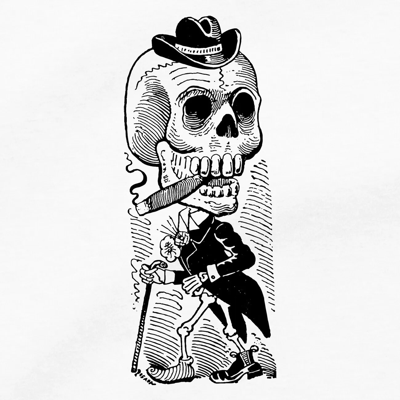 تي شيرت خوسيه غوادالوبي بوسادا يوم الموتى مارياشي الثورة المكسيكية الفنان تي شيرت #2