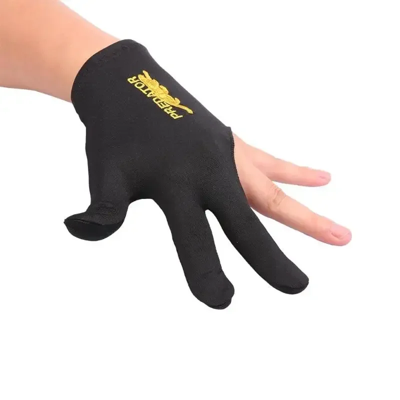 Guantes de billar inglés con bordado, manoplas para mano izquierda, tres dedos, lisos, accesorios para Bilardo, guantes sin dedos